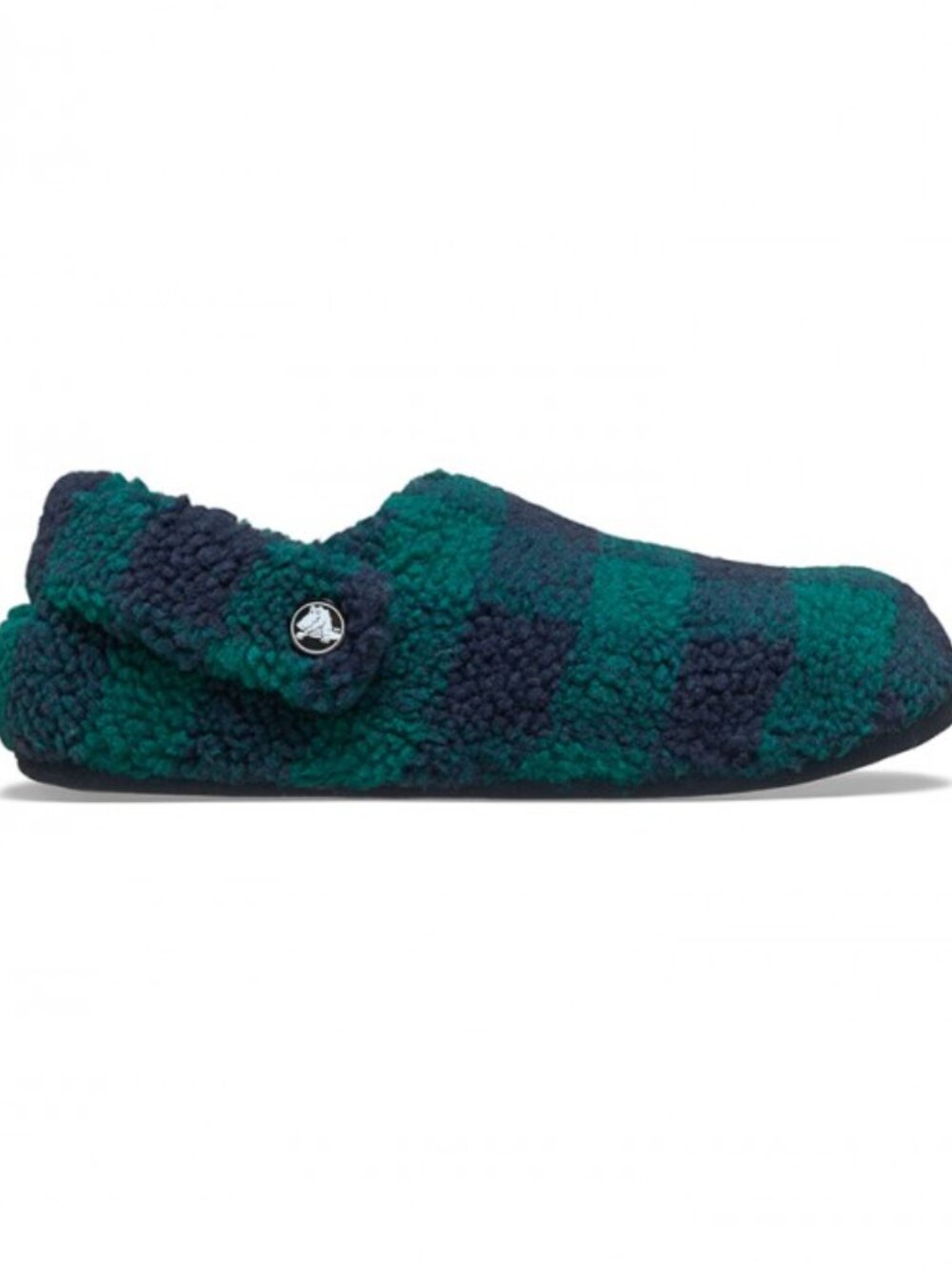 Crocs Classic Cozzzy Slipper Plaid Green/Navy Size 5 NWT